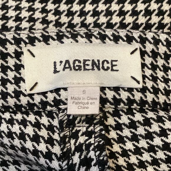 L’Agence Logan Black White Houndstooth Taper Trouser Ankle Pant - Picture 10 of 12